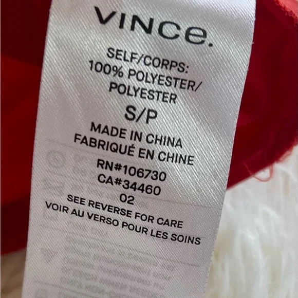 VINCE Crinkled Plissé-crepe Midi Dress In Papaya Women's Size Small - Picture 8 of 12